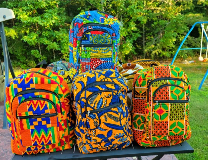 Handmade African Print Back Packs