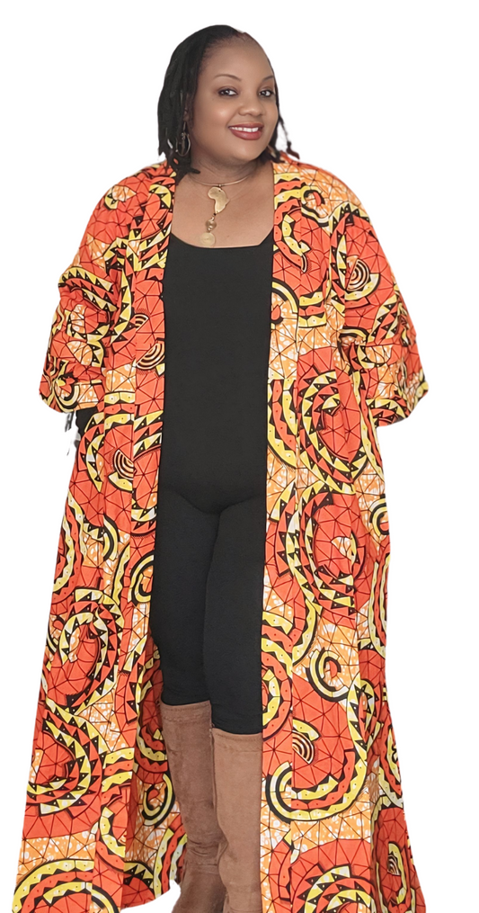 Ade's African Kimono Duster- Print D