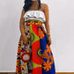 African Patchwork  Maxi Skirt with Elastic Waist Skirt and Pockets (Wax Fabric)