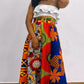 African Patchwork  Maxi Skirt with Elastic Waist Skirt and Pockets (Wax Fabric)