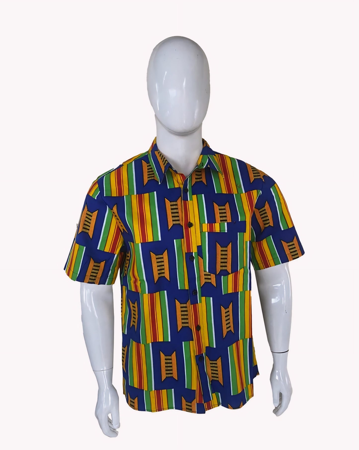 Togar Men's African Print Button-Up Shirt