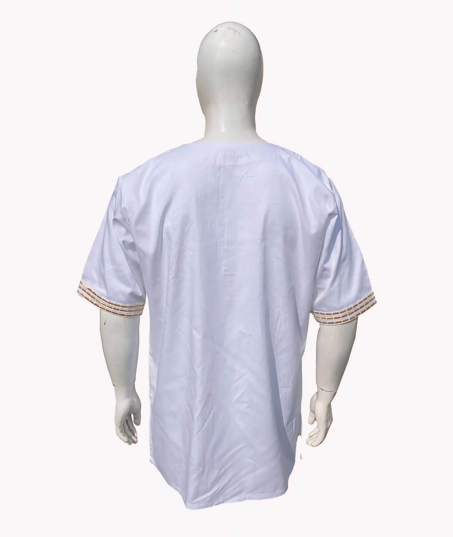 Abu's White Gold Unisex Embroidered Tunic Shirt