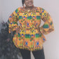 Yahden Women's Kente Bell Sleeve Top