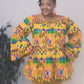 Yahden Women's Kente Bell Sleeve Top