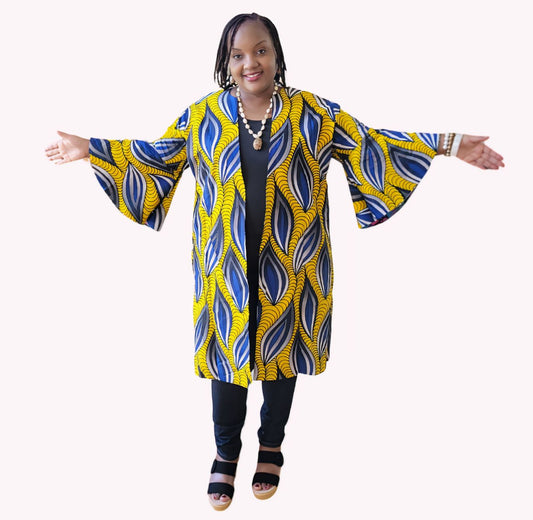 Ade's Ankara  Reversible Jacket with Two Sided Belt