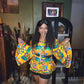 Yahden Women's Kente Bell Sleeve Top