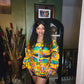 Yahden Women's Kente Bell Sleeve Top