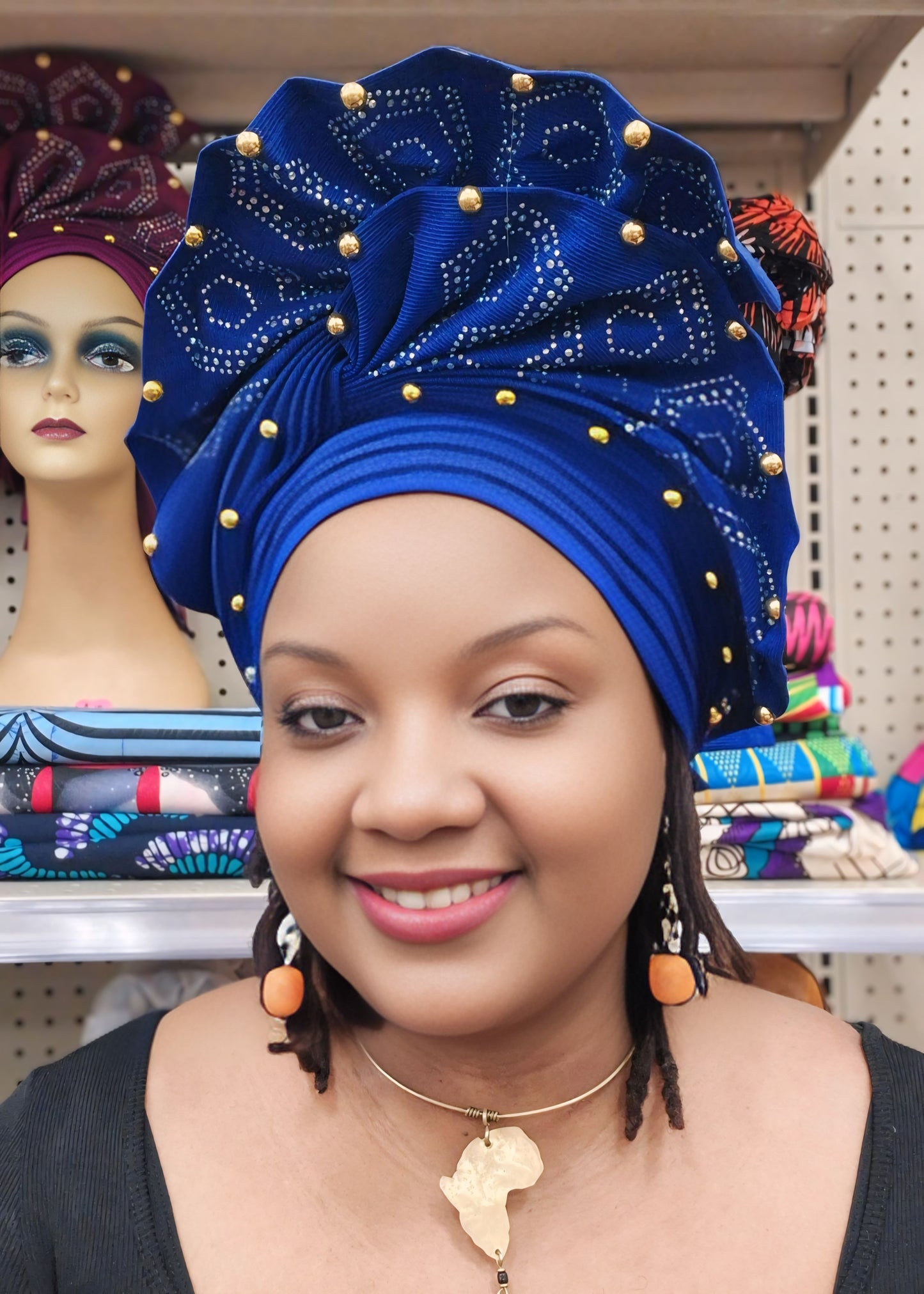 Pretied Turban- Luxury Nigerian Aso Oke Headtie Already Made African Headtie Women Headbands Head Wrap Turban Cap Auto Gele Headties Femme Headscarf Headgear Sewing Fabric For Party