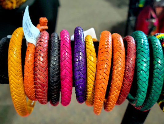 Fatima's Leather Woven Bracelet