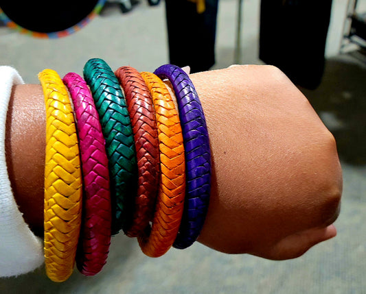 Fatima's Leather Woven Bracelet