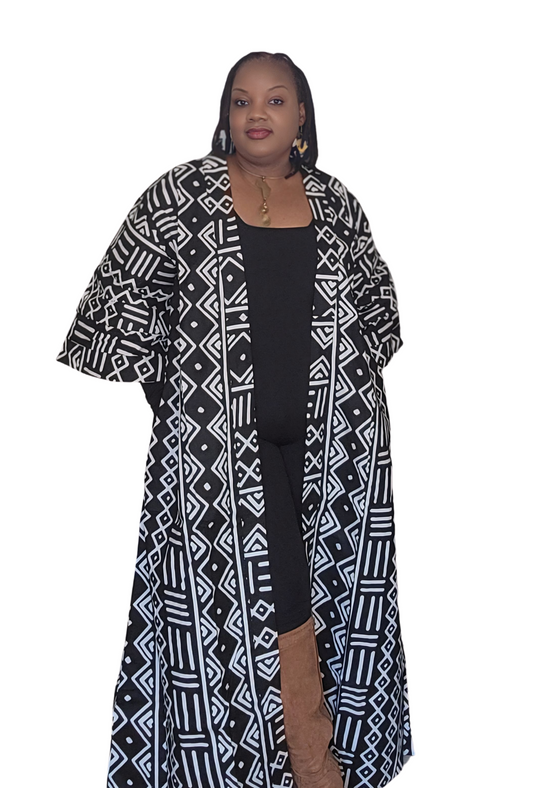 Ade's African Kimono Collection For Women with BIG POCKETS | Plus Size Kimono | Oversized Ankara Jacket | Mudcloth Tops | Bohemian Kimono Boho