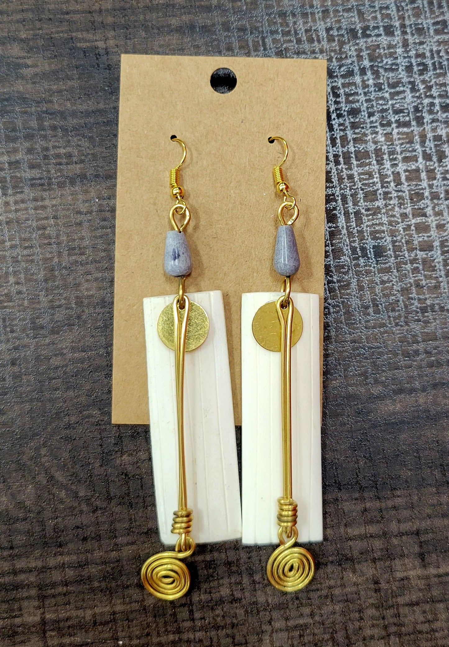 Brass and Bone Earrings Set C