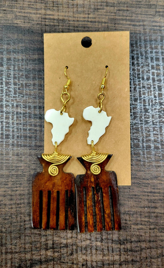 Brass and Bone Earrings Set C