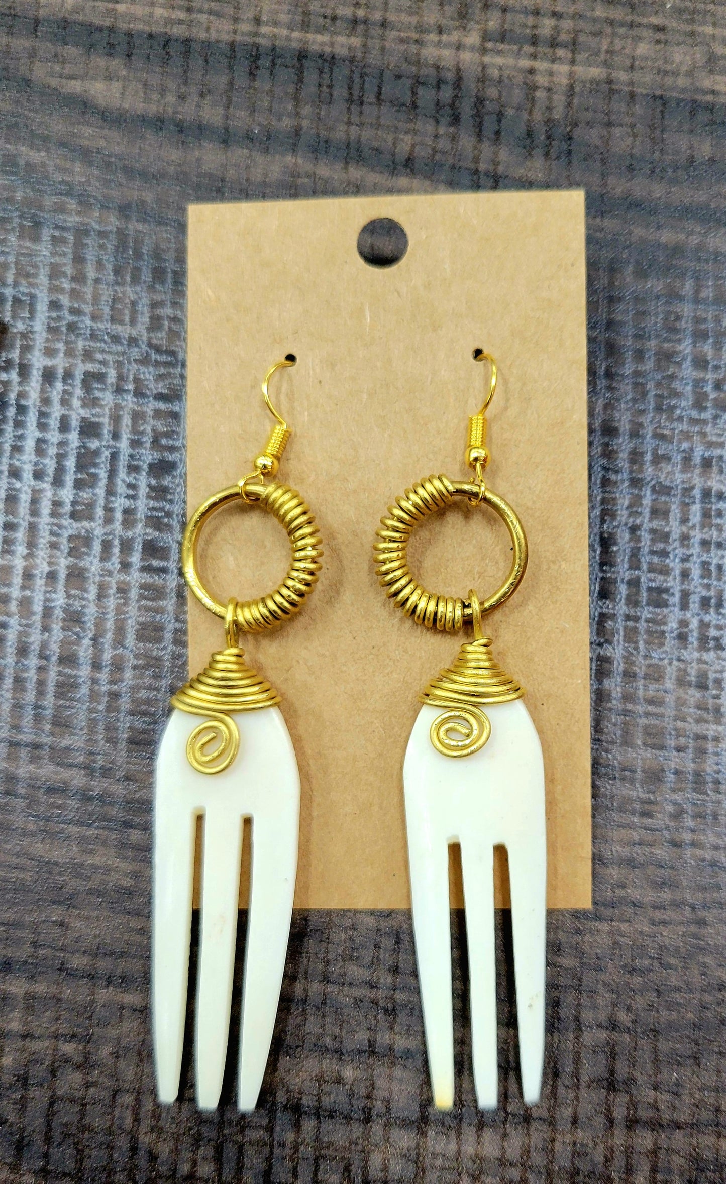 Brass and Bone Earrings Set C