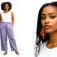 Zuri Unisex Luxe Adire Pants - Print E + Adamas Small Beaded Mudcloth Earrings-Ayele