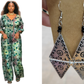 ZURI Adire Jumpsuit - Print C (Size 12/14) + Yah'den Women Aluminum Earrings Collection
