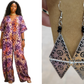 ZURI Adire Jumpsuit - Print E (Size 16/18) + Yah'den Women Aluminum Earrings Collection