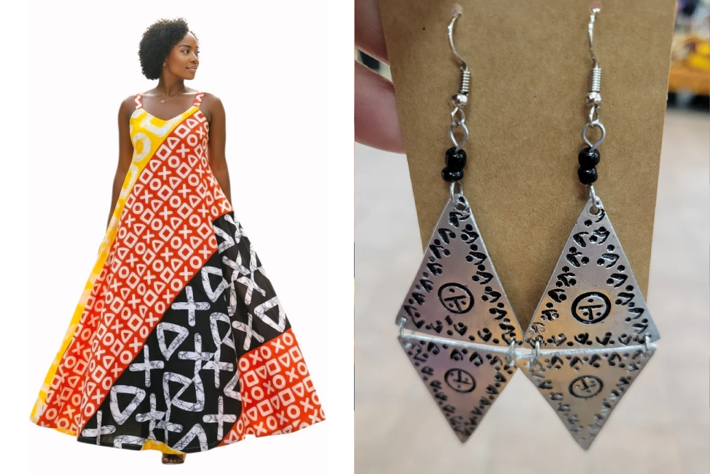 Zawadi Pan-African Maxi Dress-C + Yah'den Women Aluminum Earrings Collection