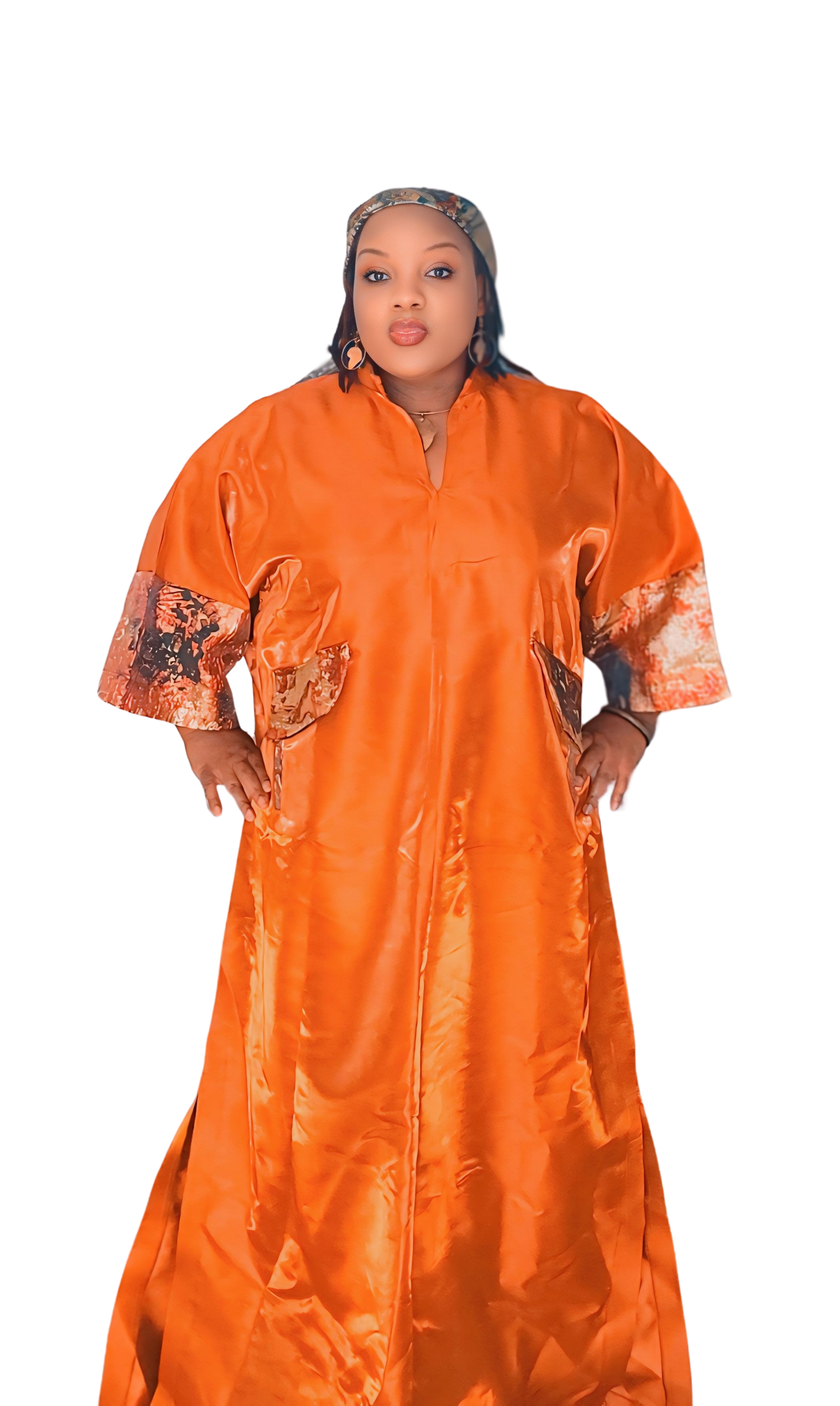 Casy's Duchess Silk Boubou Plus Sized-Color B