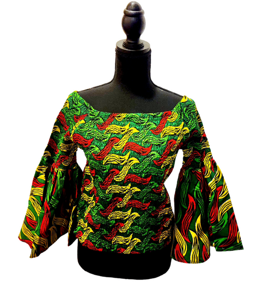 Yah'den's Pan African Ankara Smoked Crop Top