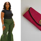 Yahden Ankara Trendy Flared Pants-Lisa + Frannie's Pink Clutch Bag