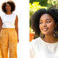 Zuri Unisex Luxe Adire Pants - Print A + Adamas Large Beaded Mudcloth Earrings-Ade