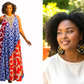 Zawadi Pan-African Maxi Dress-A + Adamas Large Beaded Mudcloth Earrings-Ade