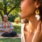 Sanaa Smocked Ankara Peplum Top + Brass & Bone Earrings – Kaibeh