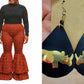 Yahden Ankara Trendy Flared Pants + Frannie's Leather and Brass Earrings