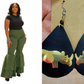 Yahden Ankara Trendy Flared Pants + Frannie's Leather and Brass Earrings