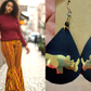 Yahden Ankara Trendy Flared Pants + Frannie's Leather and Brass Earrings