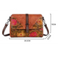 Aimee Genuine Leather Crossbody Bag for Women – Embossed Floral Shoulder Bag with Adjustable Strap, Vintage Designer Leather Purse, Satchel Style
