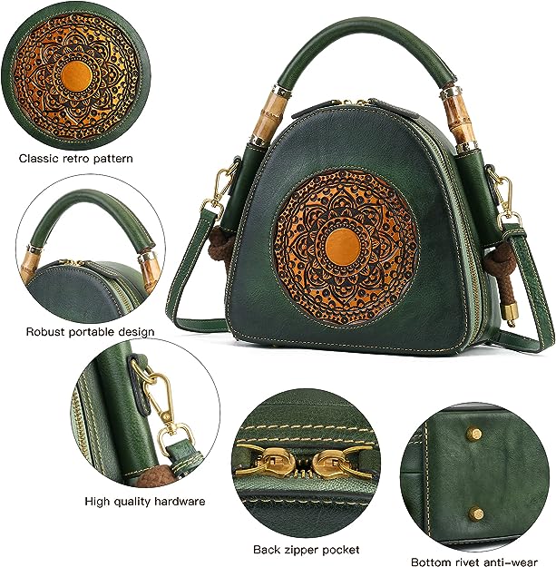 Vintage Genuine Leather Women Handbag| Luxury Purse | Handmade Crossbody Handbag