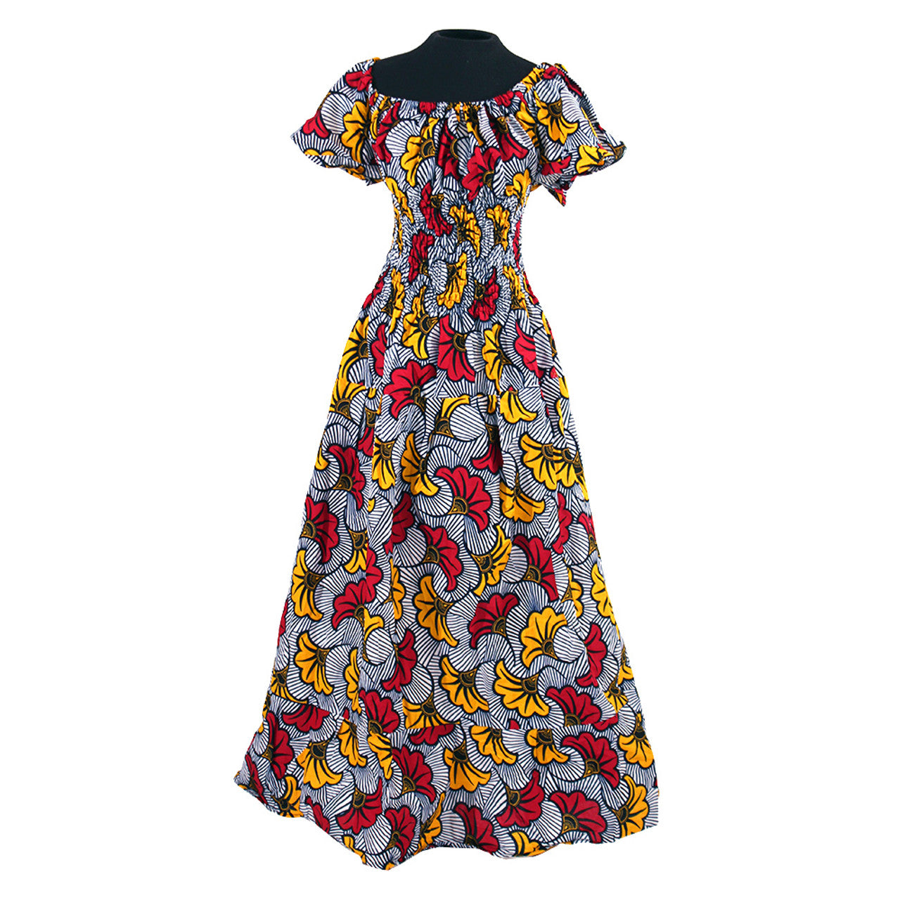 Yamah's Ankara Floral Print Maxi Dress