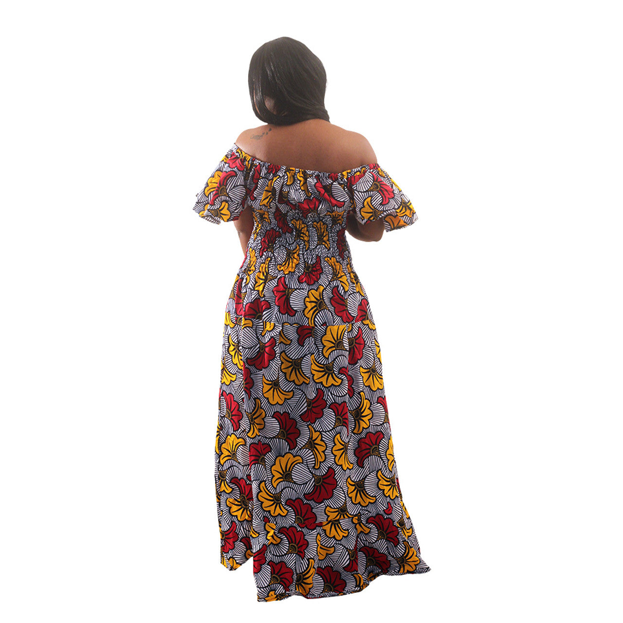 Yamah's Ankara Floral Print Maxi Dress