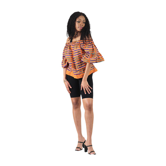 Yah's Kente Off Shoulder Top