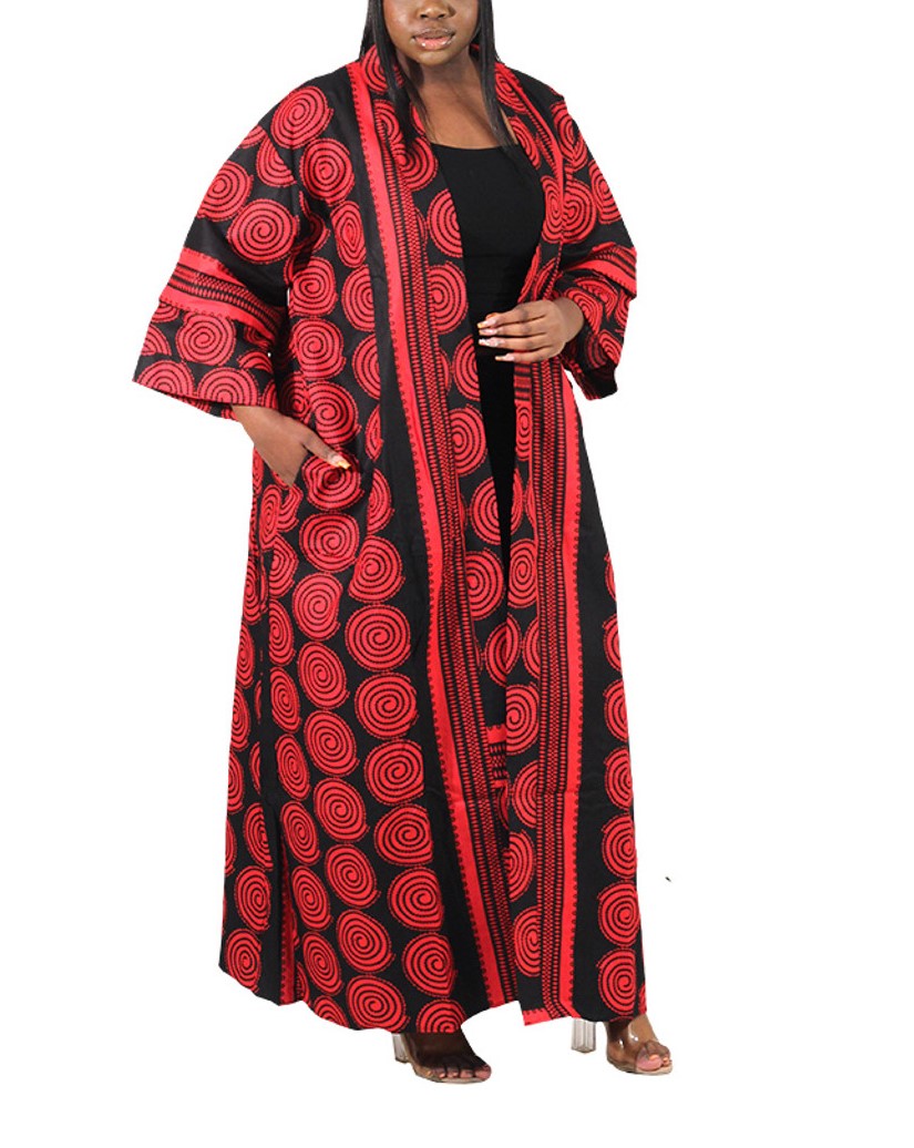 African Kaftan Top African Clothing for Women Plus Size Oversized Kimono  Tunic Burgundy Red Ankara Kimono Kaftan Tunic -  Canada