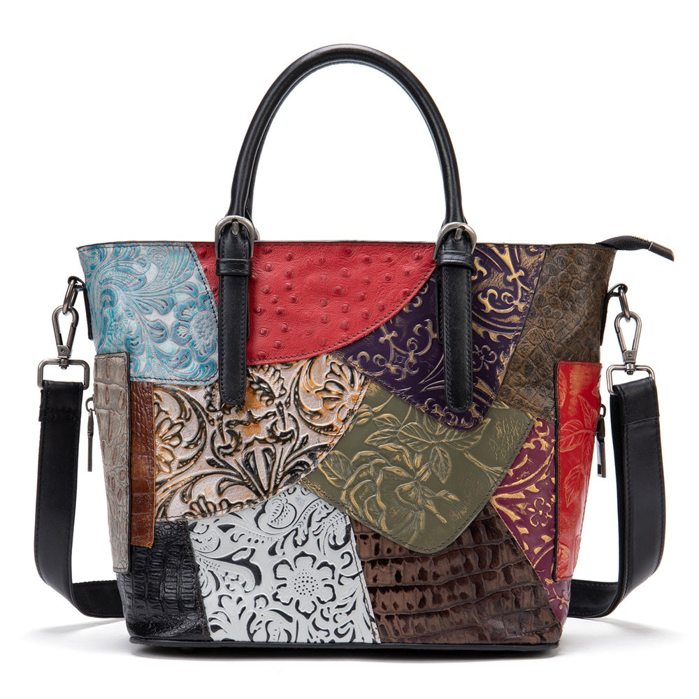 The Essence Patchwork  Genuine Leather Bag