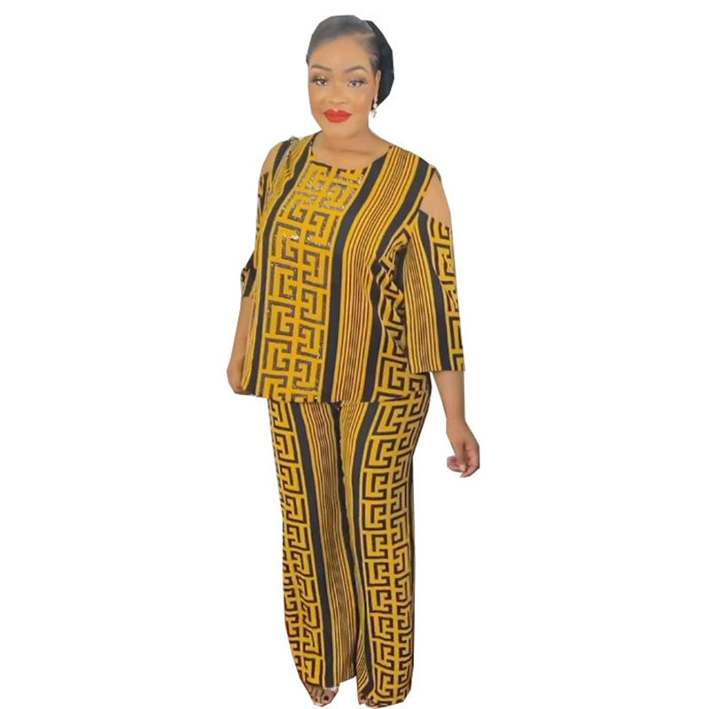 African suit, African 2 piece wide leg pants, African outfit, african pants,African clothing