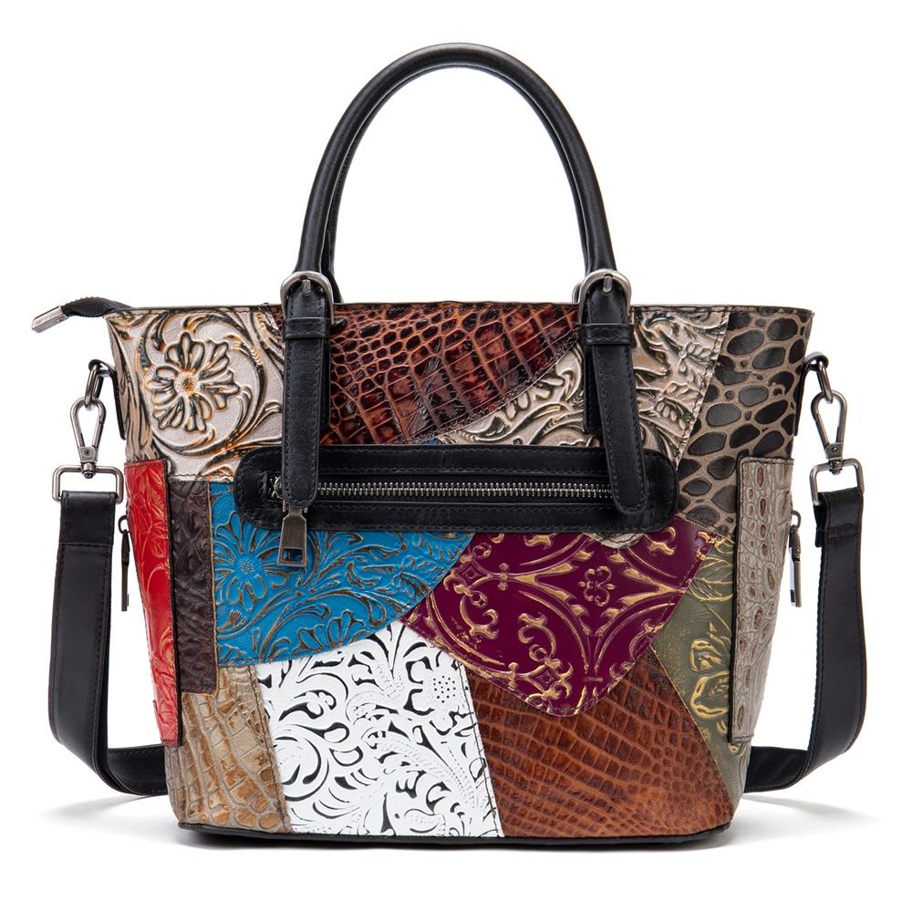 The Essence Patchwork  Genuine Leather Bag