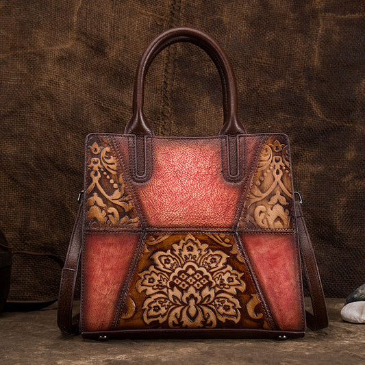 Musu's Vintage Handmade Patchwork Genuine Leather  Bag