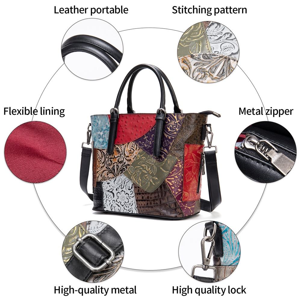 The Essence Patchwork  Genuine Leather Bag