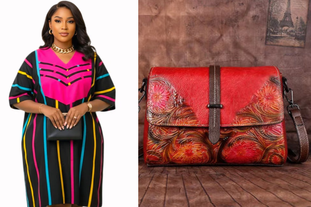 Full Flared Swing Dress + Bohemian Tassel Bag Bundle