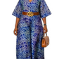 ZURI Adire Jumpsuit - Print F (Size 10/12) + Adamas Large Beaded Mudcloth Earrings-Ade