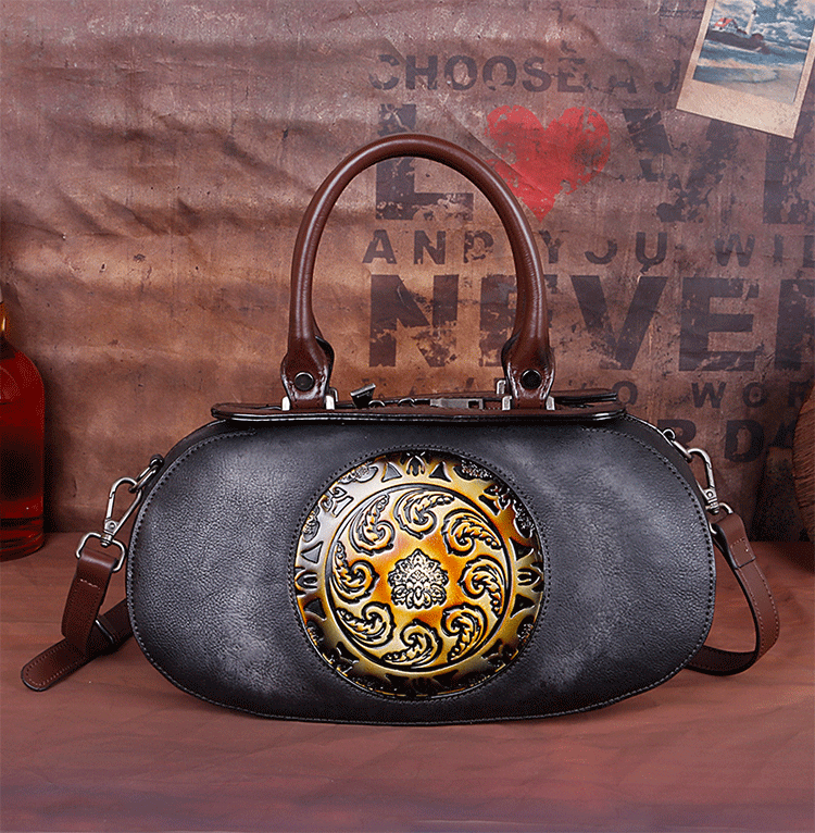 Genuine Leather Handbags for Women Retro Crossbody Bag Large Shoulder Bags Tote Purse Satchel Handbag