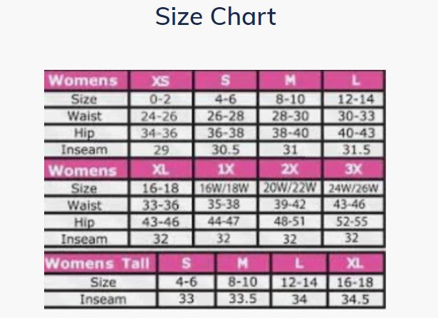 SIZE CHARTS – Yah'den Enterprises, LLC