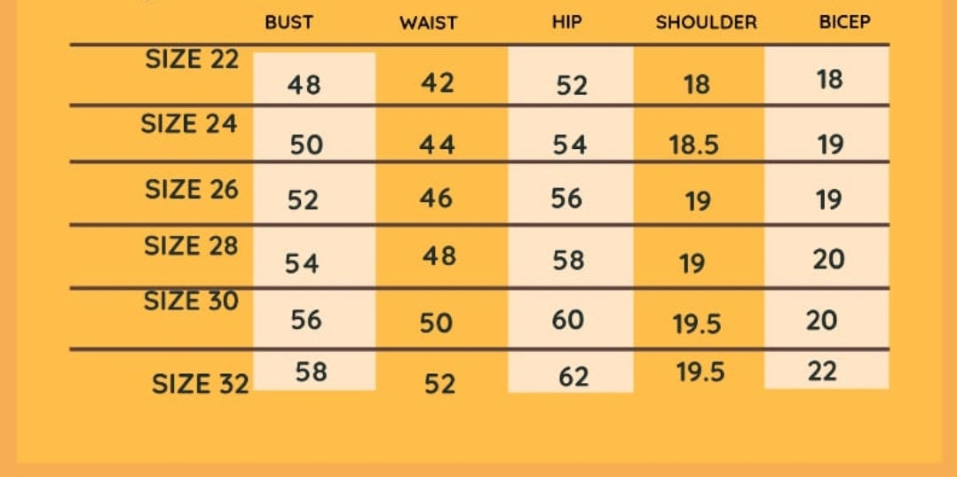 SIZE CHARTS