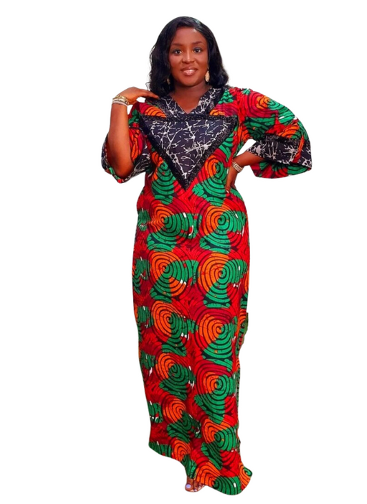 Yah'den's Rich Aunty Ankara Kaftan Dress