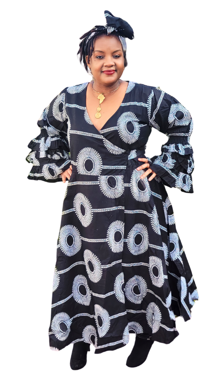 Casy's Ankara Wrap Dress