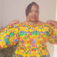 Yahden Women's Kente Bell Sleeve Top